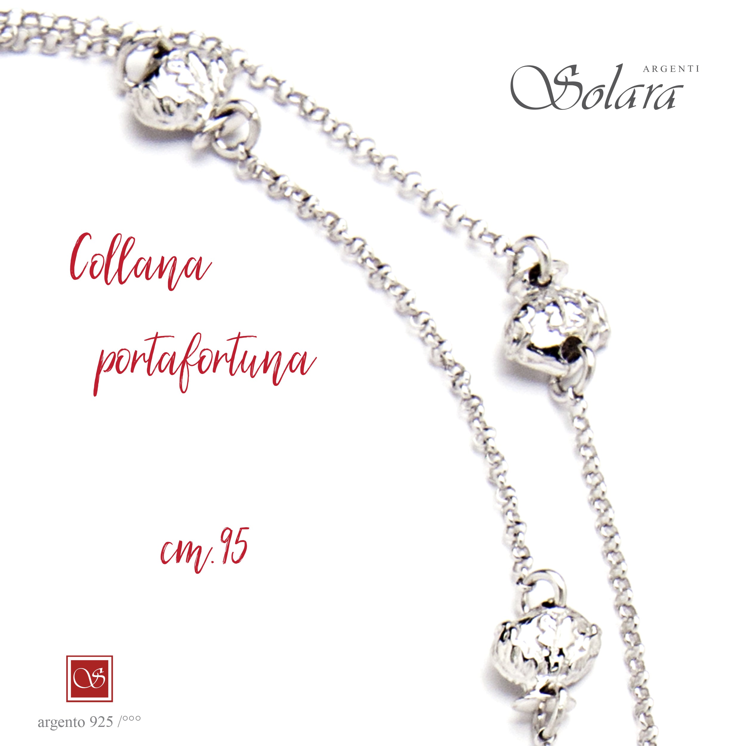 Collana Portafortuna con 12 Pomidèfiure (cm.95)