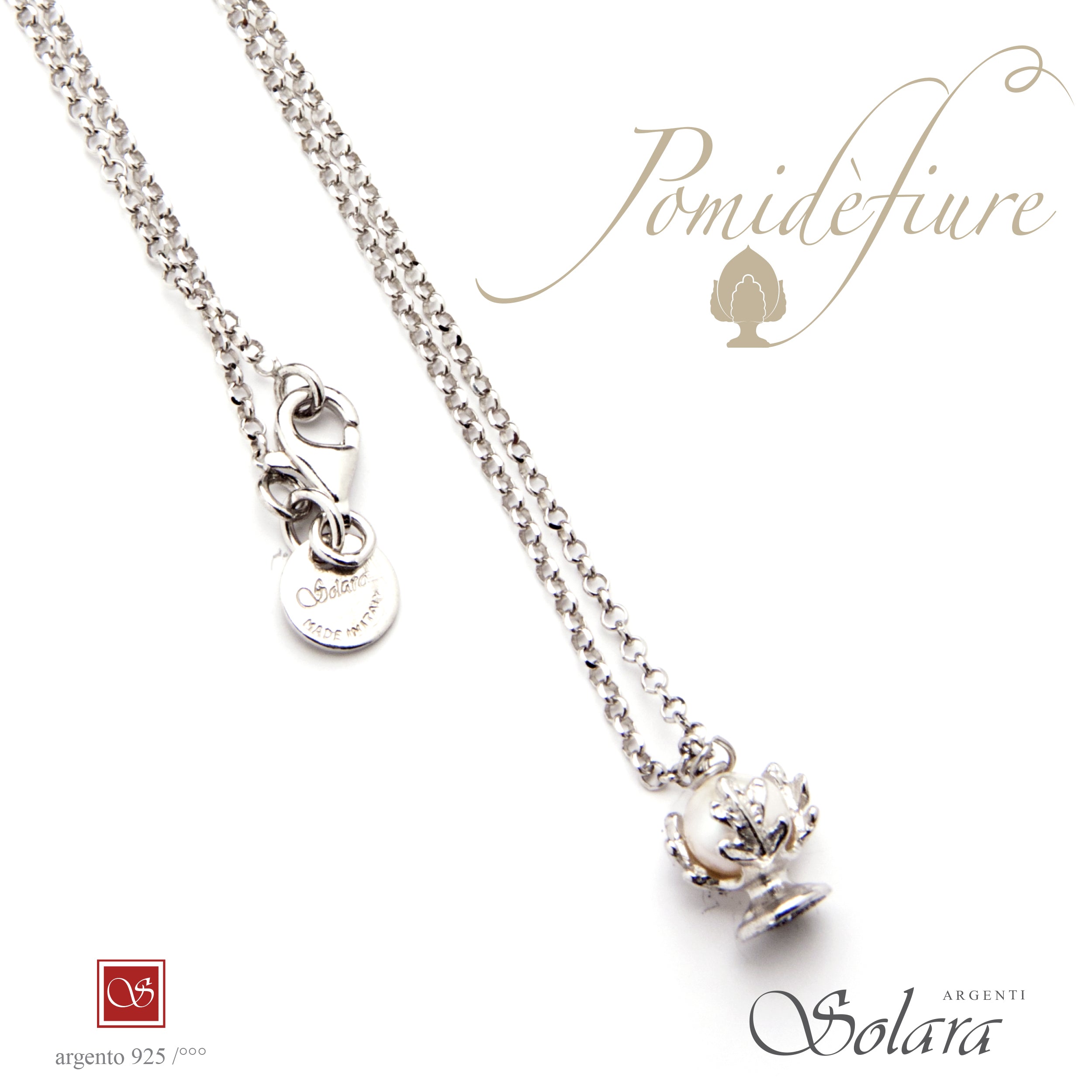 Collana Pomidèfiure mini - Perla di Kobe - rodiata cm.45