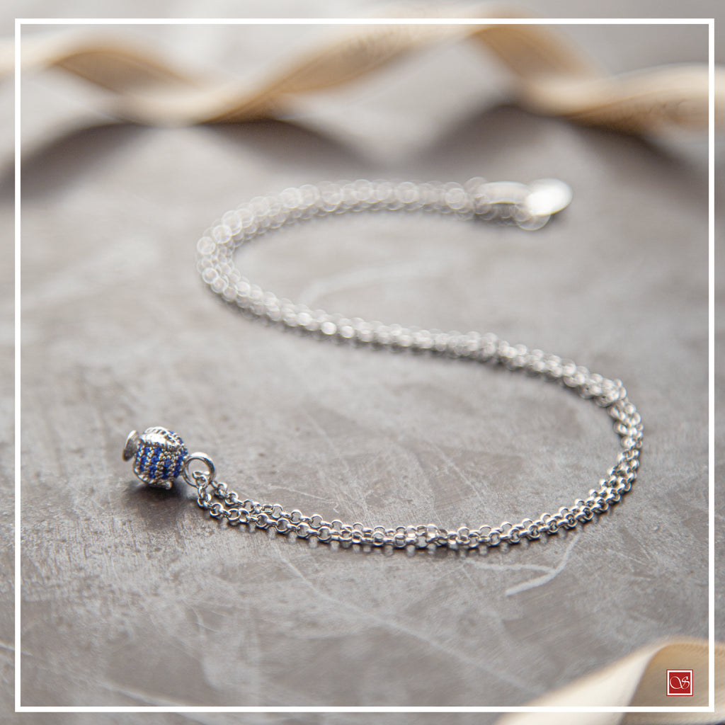 Collana rodiata con Pomidèfiure micro e cubic zirconia ROSA