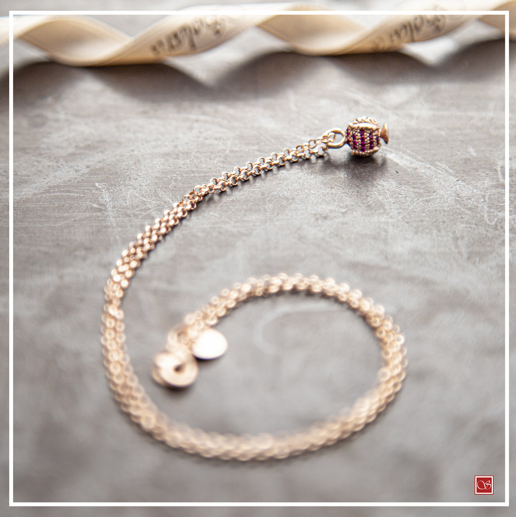 Collana rose' con Pomidèfiure micro e cubic zirconia ROSA