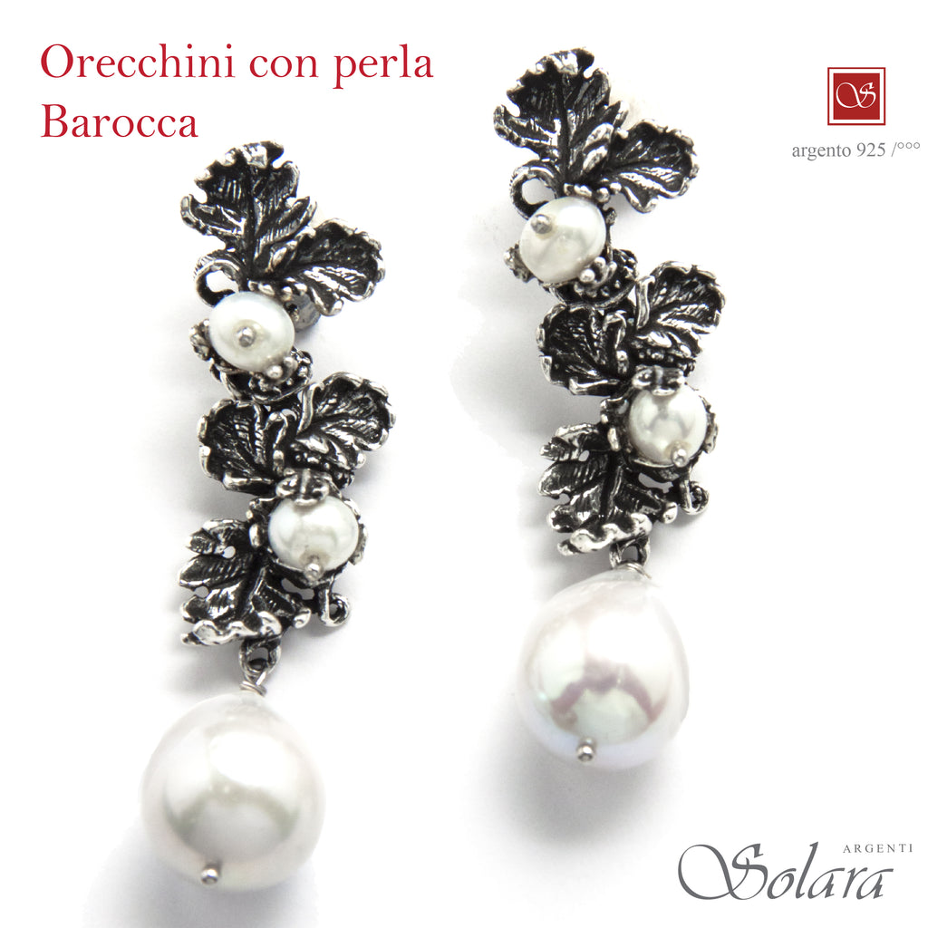 Orecchini LIBERTY  pendenti  - con perla Barocca