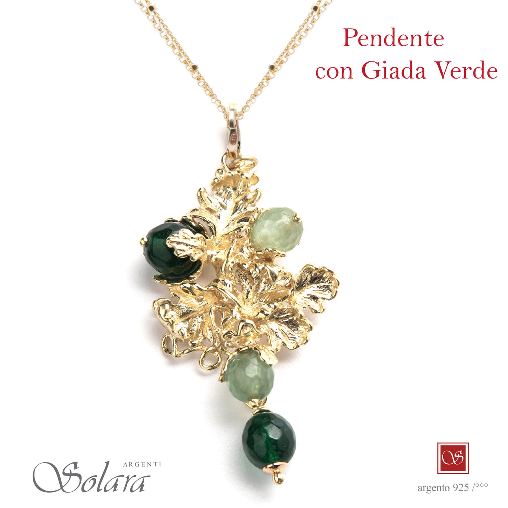 Pendente LIBERTY  Pomidefiure  - dorato - con Giada Verde