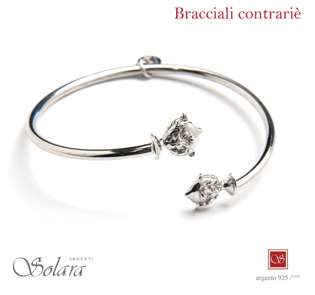 Bracciale contrariè Pomidèfiure piatti - rodiato