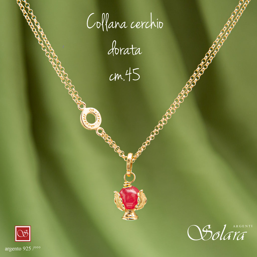 Collana con CERCHIO cm.45 - DORATA