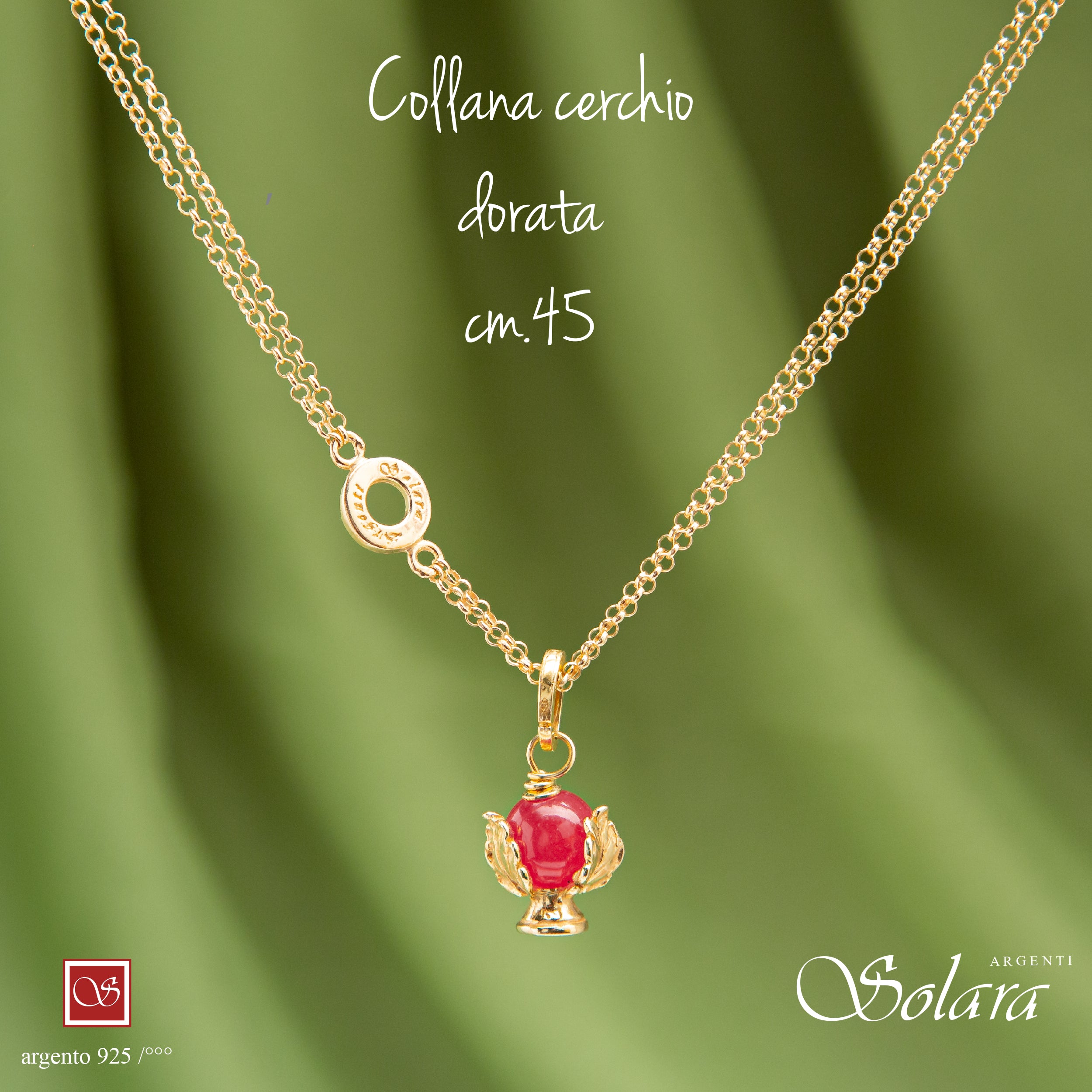 Collana con CERCHIO cm.45 - DORATA
