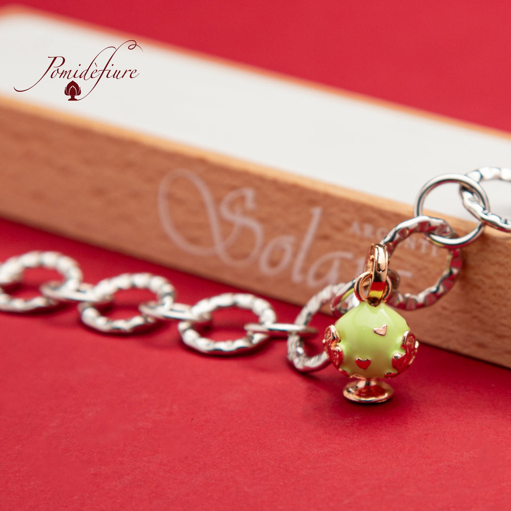 Bracciale maglia tonda MARTELLATA - 925/°°°