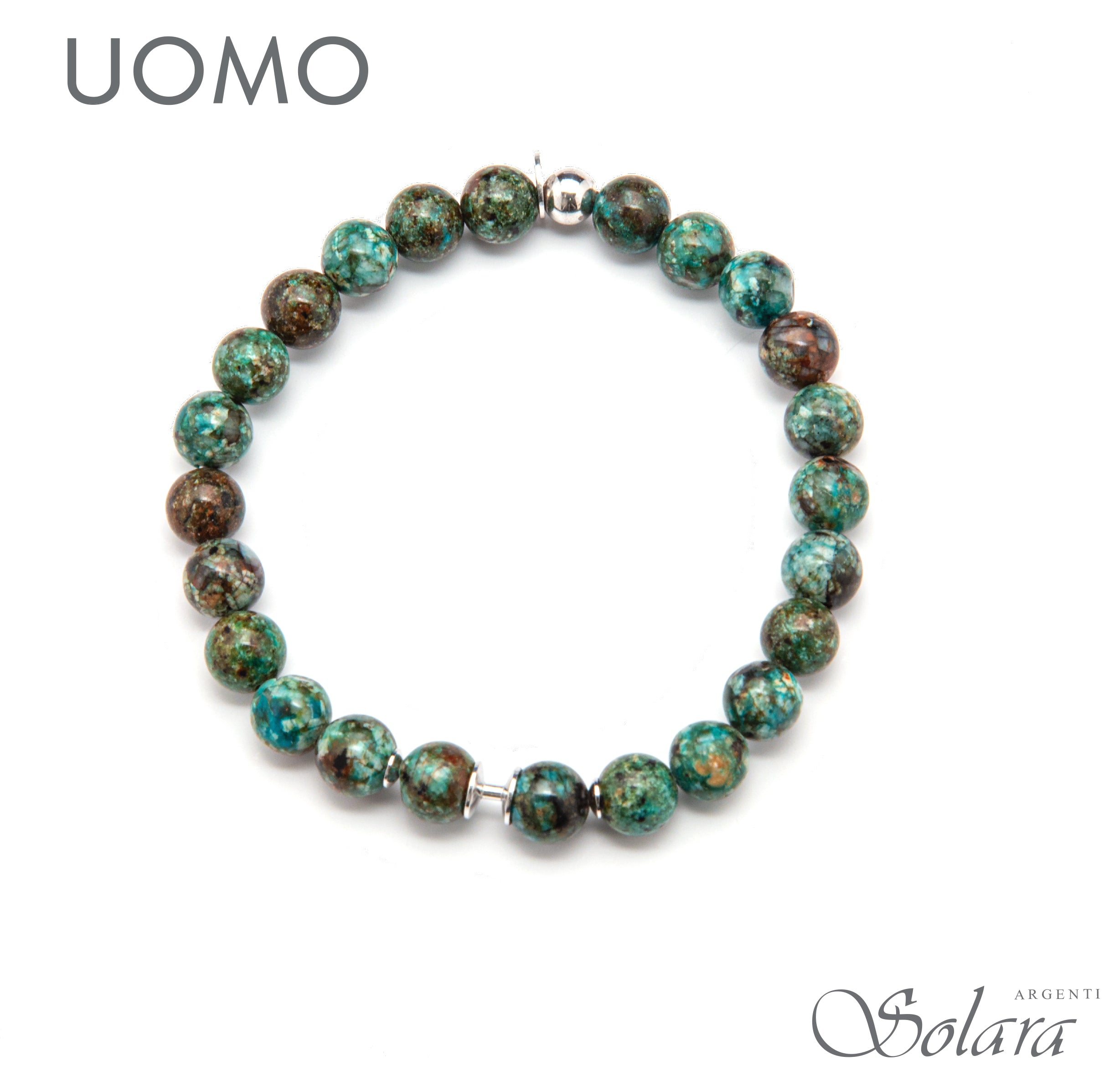 Bracciale CLESSIDRA UOMO - labradorite verde -