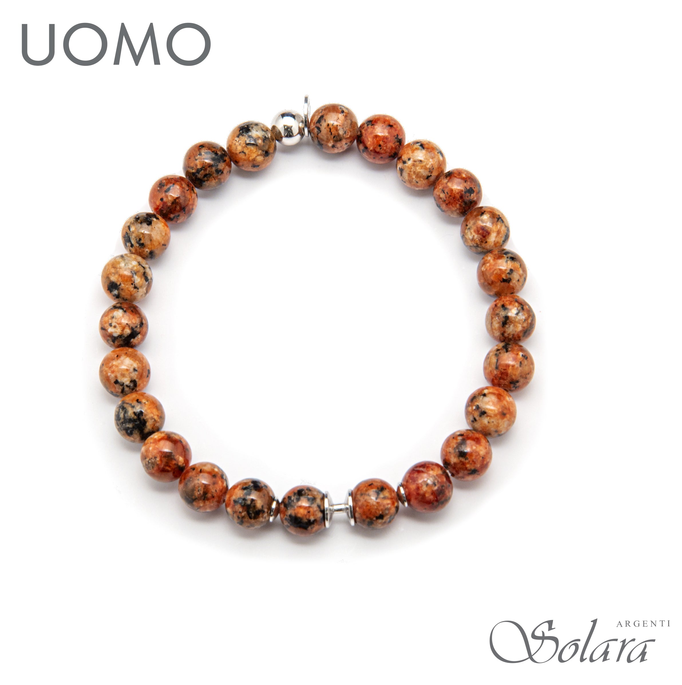 Bracciale CLESSIDRA UOMO - labradorite marrone bruciata