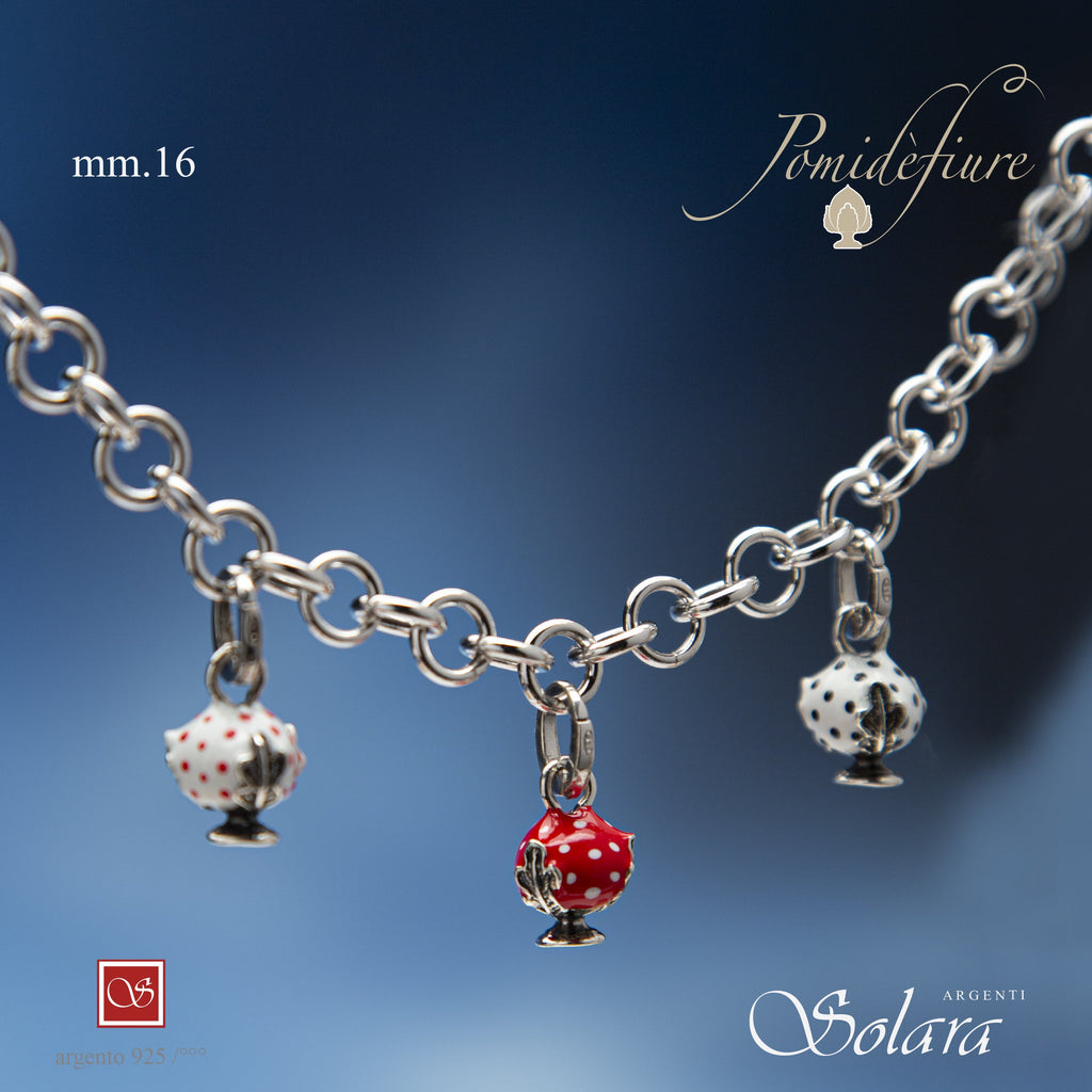 Pomidèfiure I^ misura pois  - smalto bianco, pois rossi