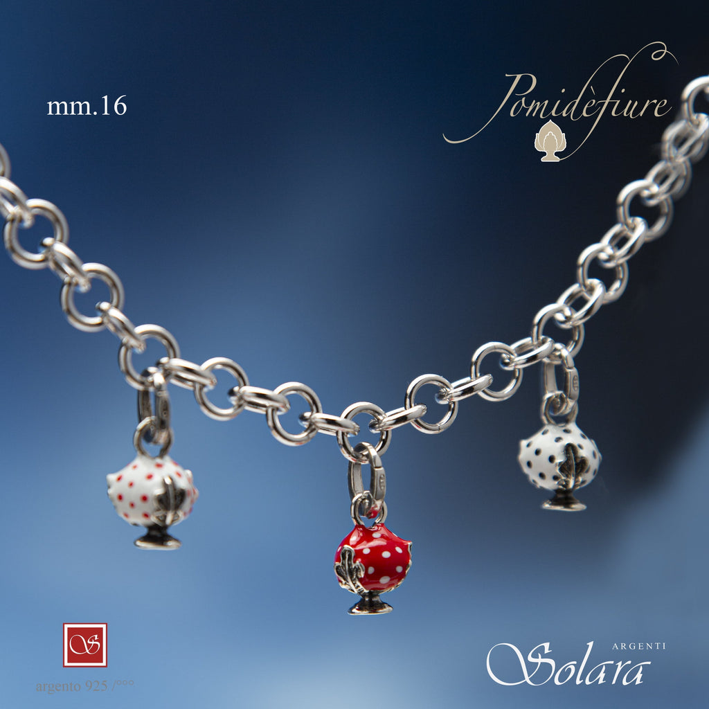 Pomidèfiure I^ misura pois  - smalto bianco, pois neri