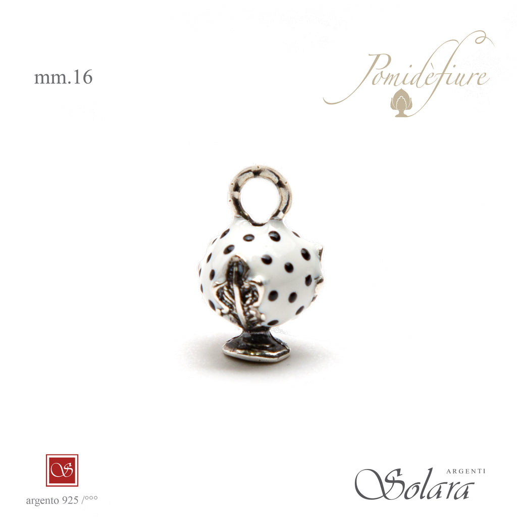 Pomidèfiure I^ misura pois  - smalto bianco, pois neri