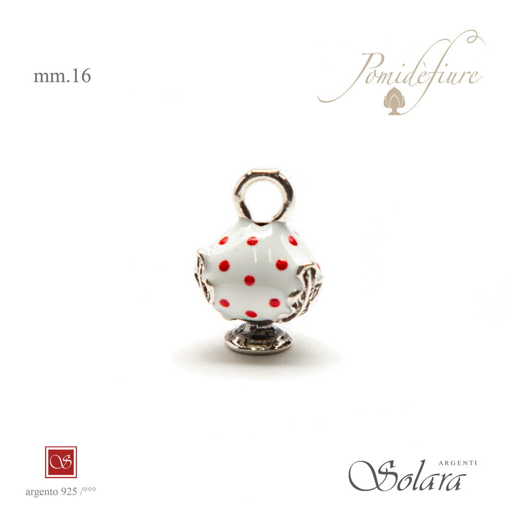 Pomidèfiure I^ misura pois  - smalto bianco, pois rossi