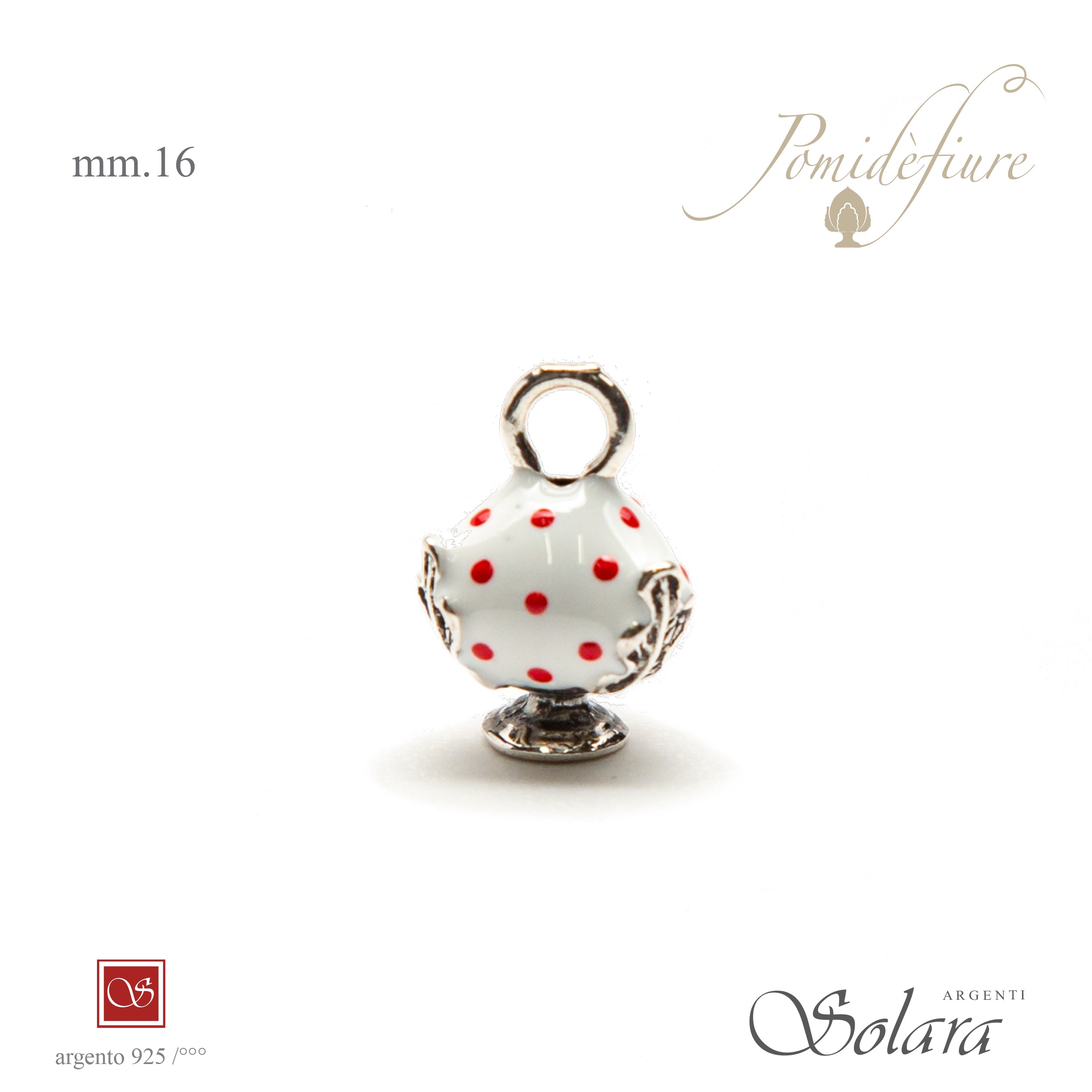 Pomidèfiure I^ misura pois  - smalto bianco, pois rossi